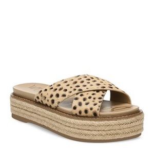 Sam Edelman Korina Printed Calf Hair Espadrille Platform Sandals